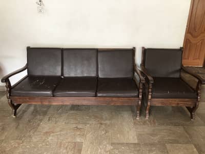 5 seater wooden sofa