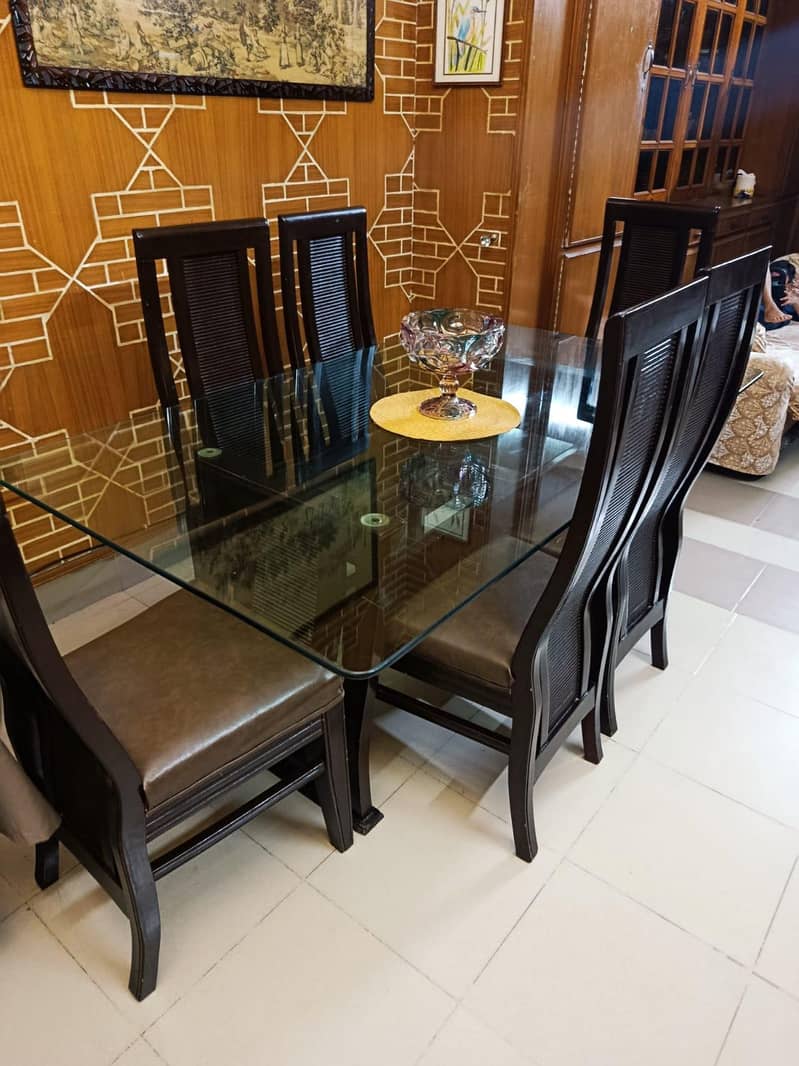 solid wood 6 chairs dining table 7