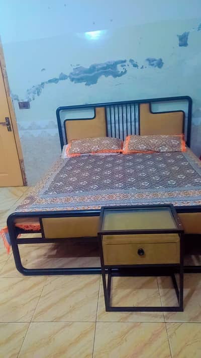Iron Wrought Double Bed with 2 Side Tables – Brand New