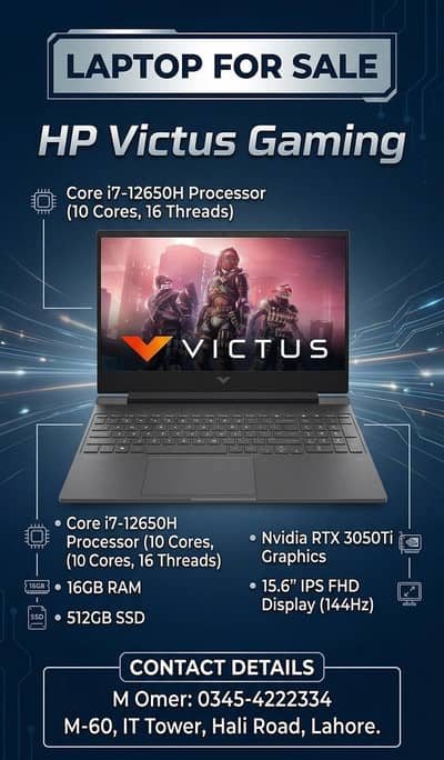 HP Victus Ci7 12th gen Gaming Laptop excellent condition