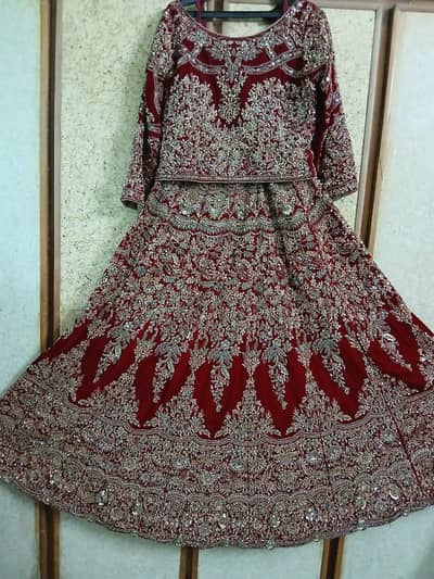 Velvet red blood colour lahnga