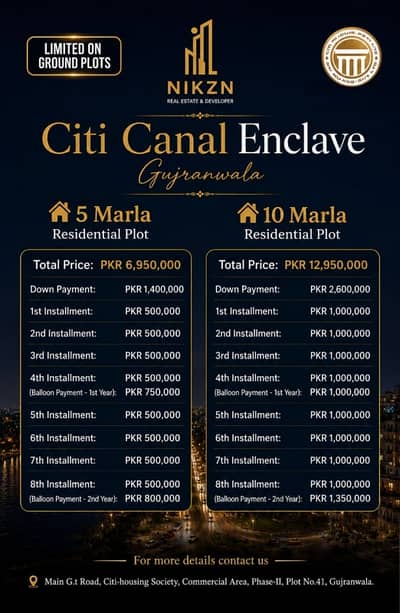5 Marla Plot File for sale in Citi Housing Society