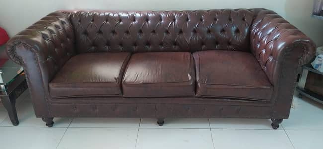7 Seater Chesterfield Sofa Set – Custom Made – Excellent Condition