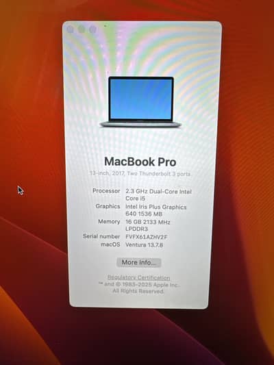 Macbook pro 2017 mint condition