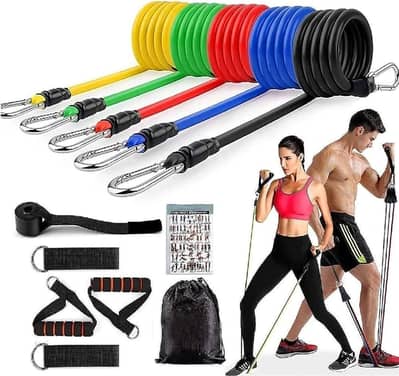 Adjustable Resistance Bands for Home Gym -  11 Pcs Set