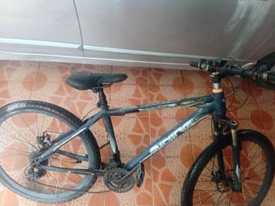 black mountain bike with gear system on sale