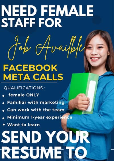 Job Available For Female Only, Need Call Operators For Facebook Leads