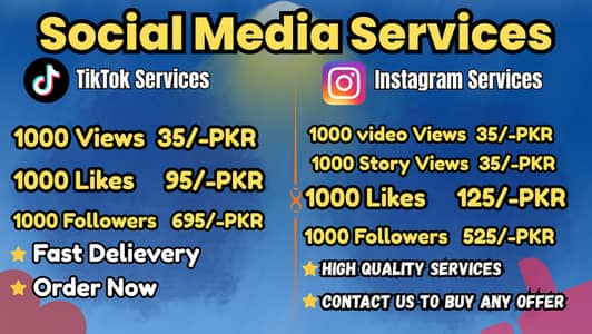 Tiktok Likes Views followers Instagram Likes Views Followers for sale