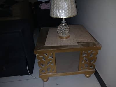 2 Golden coffee tables in brand new condition made of pure sheesham