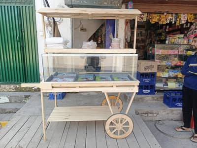 wooden display counter with mirror 03320747243