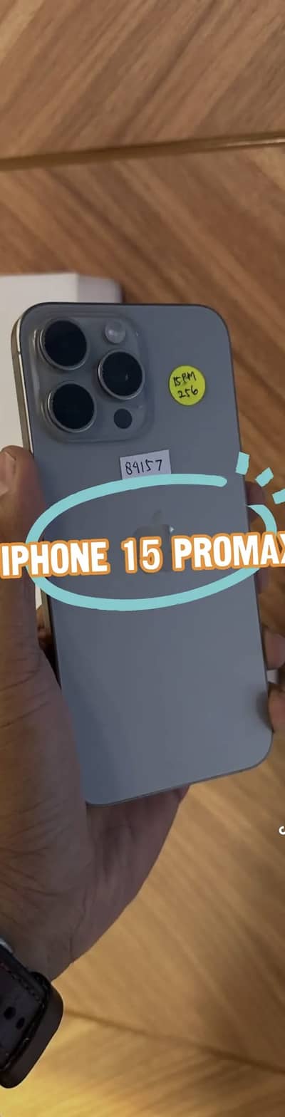 Apple iPhone 15 Pro Max with cable+Box 10/10 and All ok phone