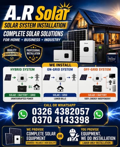 Solar System Installation | Hybrid, On-Grid & Off-Grid Experts