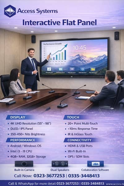Smart Board | Interactive Touch Led Screen Flat Panel | 0335-3448413