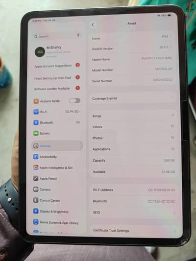 IPad Pro M4 256gb 93% health