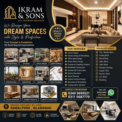 Architectural Design, House Maps, 3D Elevation & Interior Design Servi