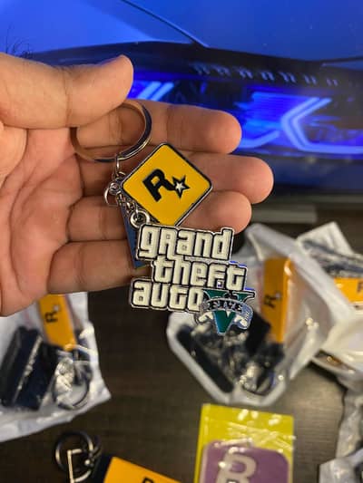 GTA v and rockstar games keychain
