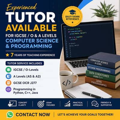 IGCSE/O & A Levels tutor Computer Science