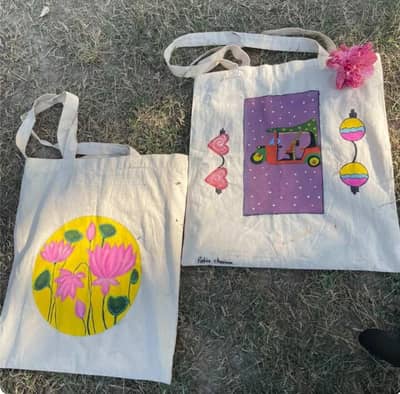 I Customized Hand-Painted Tote Bag