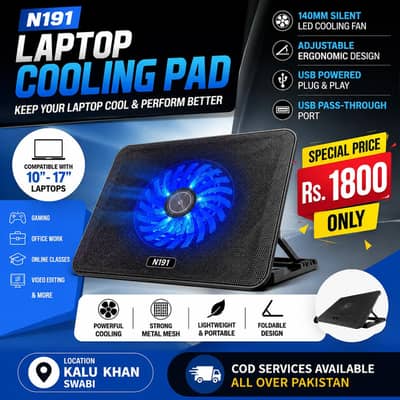 N191 Laptop  Laptop Cooling Pad with 140mm Silent LED Fan
