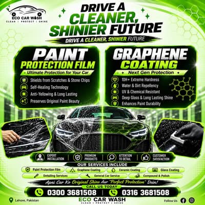 paint protection film detailing ceramic Graphne glass coating car wash