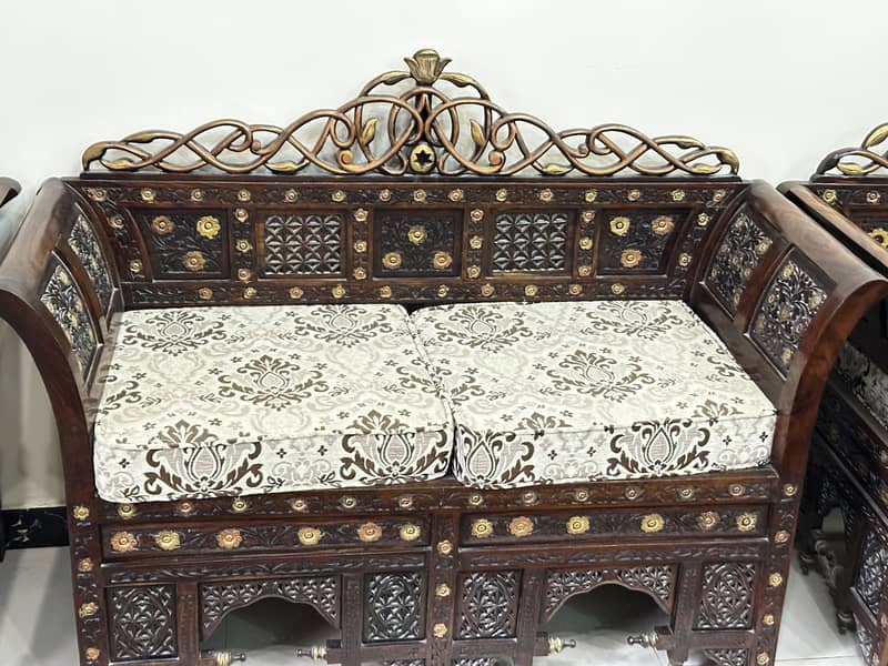 Chinioti Sheesham Sofa Set with Centre Table | Solid Wood | Used | 2