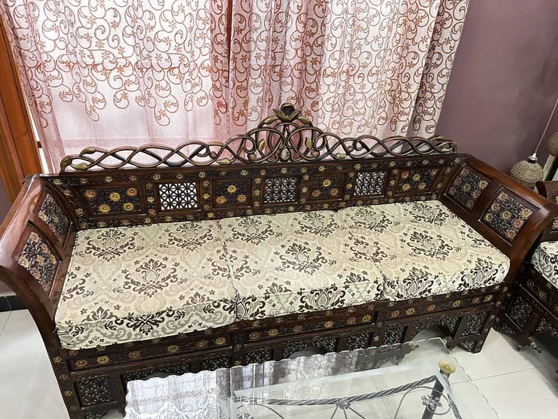 Chinioti Sheesham Sofa Set with Centre Table | Solid Wood | Used | 4