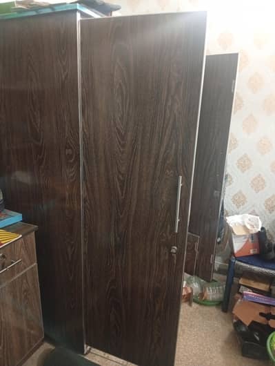 Full wooden wardrobe for sale with shoe storage and 3 compartments