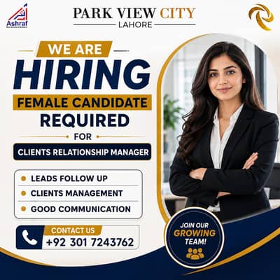Required a female staff for real Estate office
