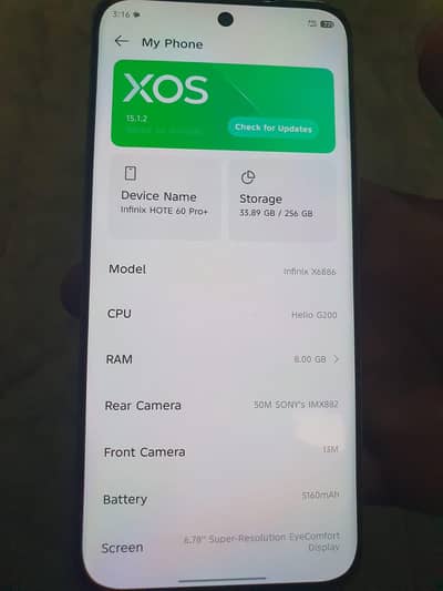 Infinix Hot 6 Pro plus 256gb 8 month warranty