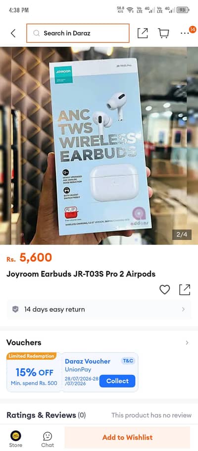 JR-T03S Pro 2 earbuds