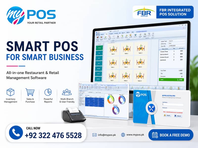 Point of Sale/Restaurant/Retail Shop/Pharmacies/Garments/FBR & PRA 4