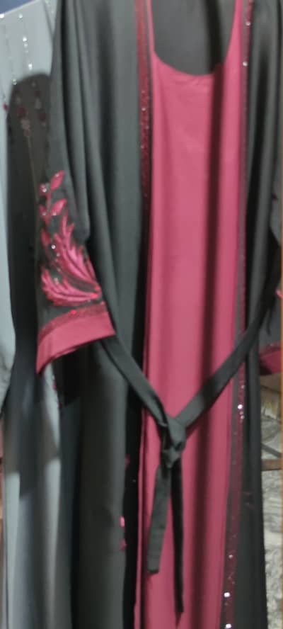 Front open abaya with hijab