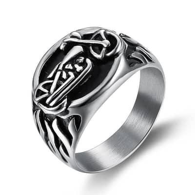 Name*: Stainless Steel Motorcycle Flame Ring for Men Retro Style