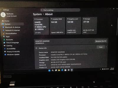 Lenovo Thinkpad X390 Corei7 8th Gen