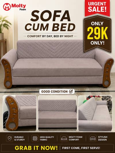 Molty Foam Sofa Cum Bed – Excellent Condition | Urgent Sale