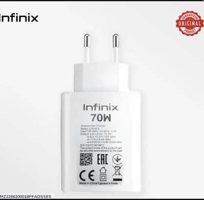 Infinix brand new charger 70 volt
