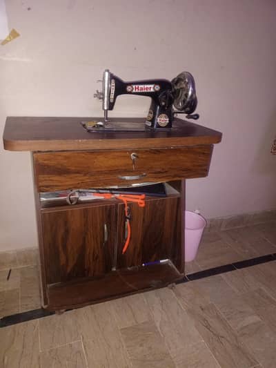 sewing machine and table
