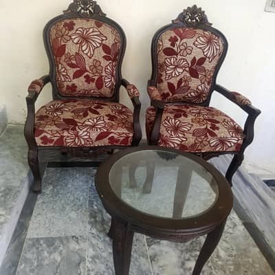 TWO STYLISH TEA CHAIRS WITH TABLE UNUSED AND BRAND NEW