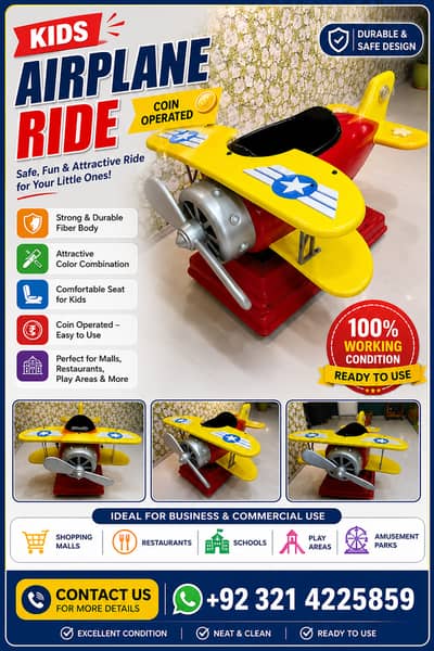 Kids Airplane Ride / Coin Operated Jhula – Excellent Condition