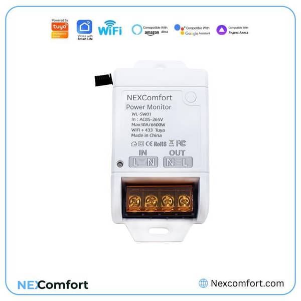 30A WiFi Smart Relay Switch | High Power Remote Control Module for Home & Appliances