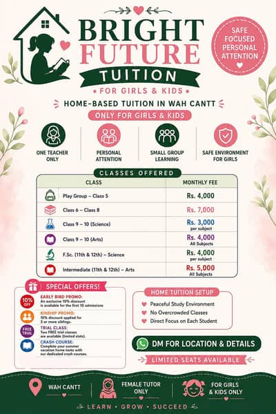 TUITION IN WAHCANTT ONLY FOR GIRLS AND KIDS