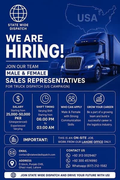 Sales Representatives for Truck Dispatch US