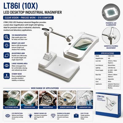 LED Desktop Industrial Magnifier 10X price in pakistan LT86I (10X)