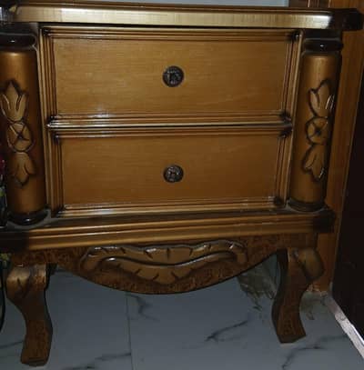 Luxury Wooden Double Bed Set with 2 Side Tables- Excellent Condition