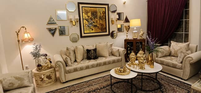 6-Seater Drawing Room Sofa Set – Solid Wood Frame| Excellent Condition