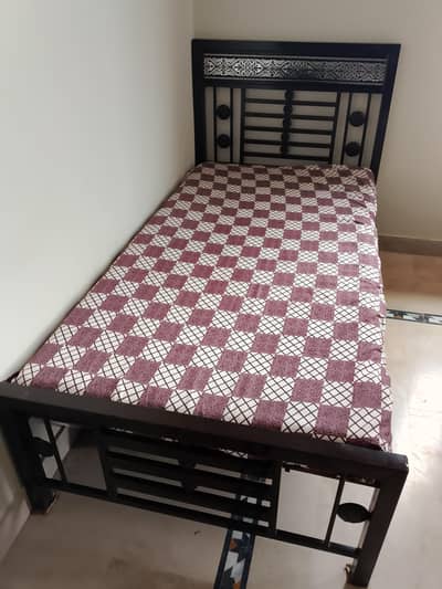 Iron Rode Single Bed With Mattress