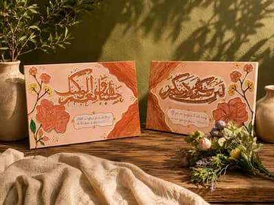 Hand-Painted Islamic Calligraphy Canvas | Handmade Wall Art