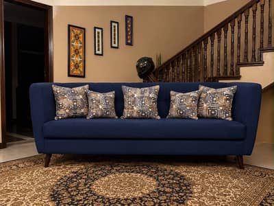5 seater sofa set in blue