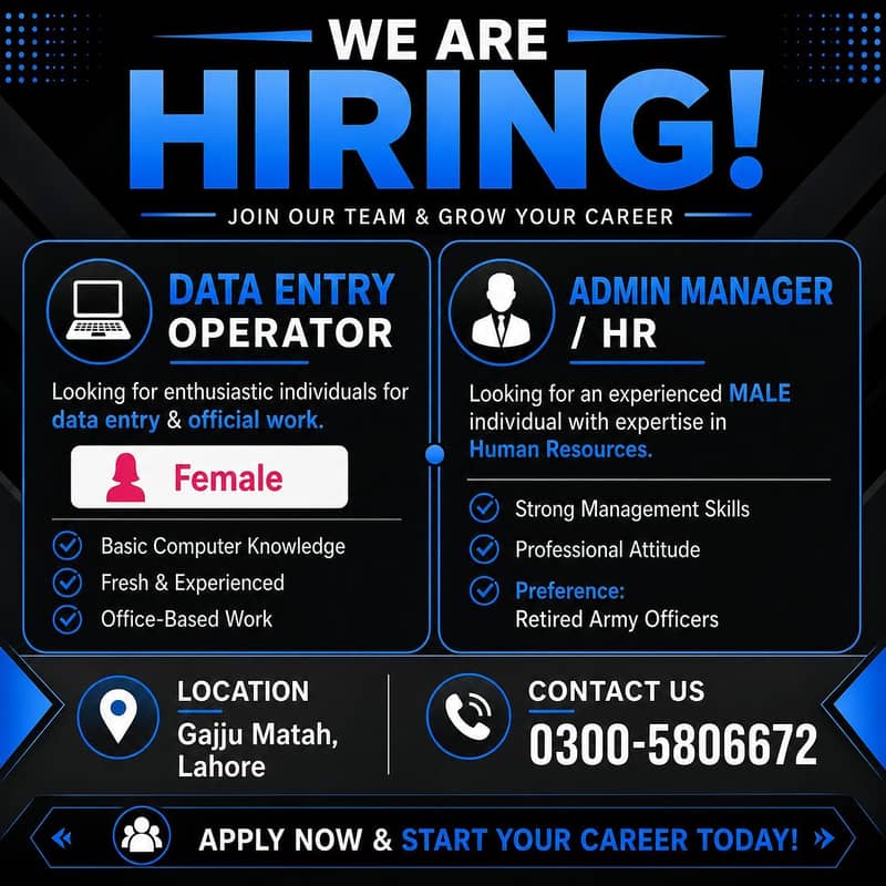 Data Entry Operator & Admin Manager / HR Staff 0
