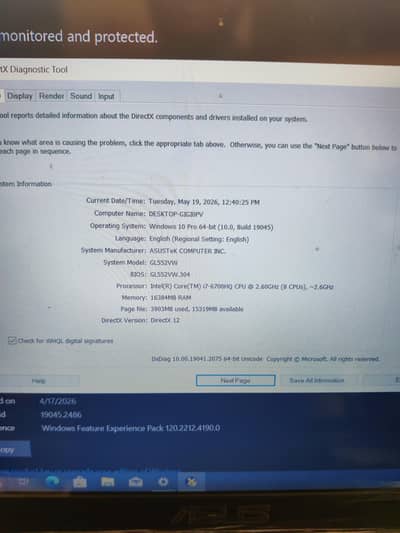Asus GL552VW Gaming Laptop #03171105026